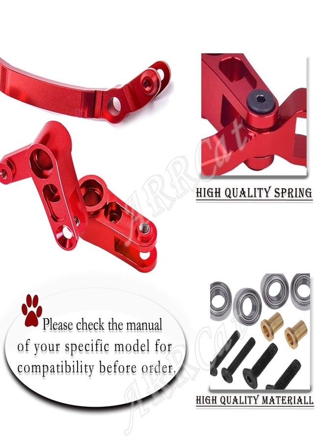 ARRCat Aluminum Steering Parts Set Upgrades Parts for 1/10 Senton/Granite/Big Rock/Typhon 4X4 3S BLX,Outcast/Kraton 4x4 4S BLX,ARRCat Steering Bellcrank and Steering Link,Replaces AR340132,Red - Image 4